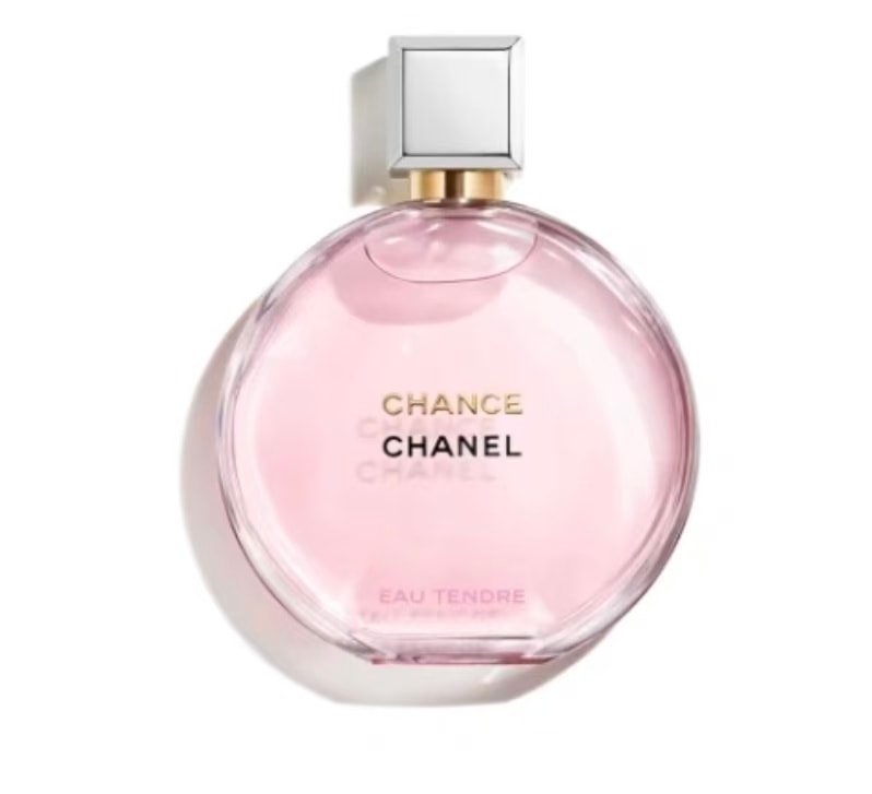 Chanel Chance Eau Tendre: round pink bottle and square cap