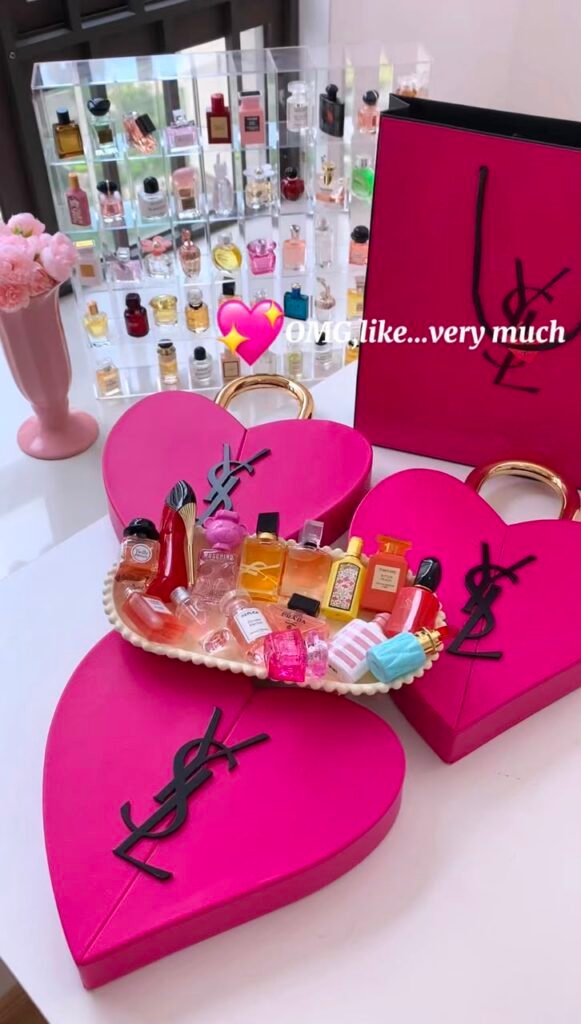 YSL Pink Heart-shaped Miniature Perfume Gift Set 14pcs